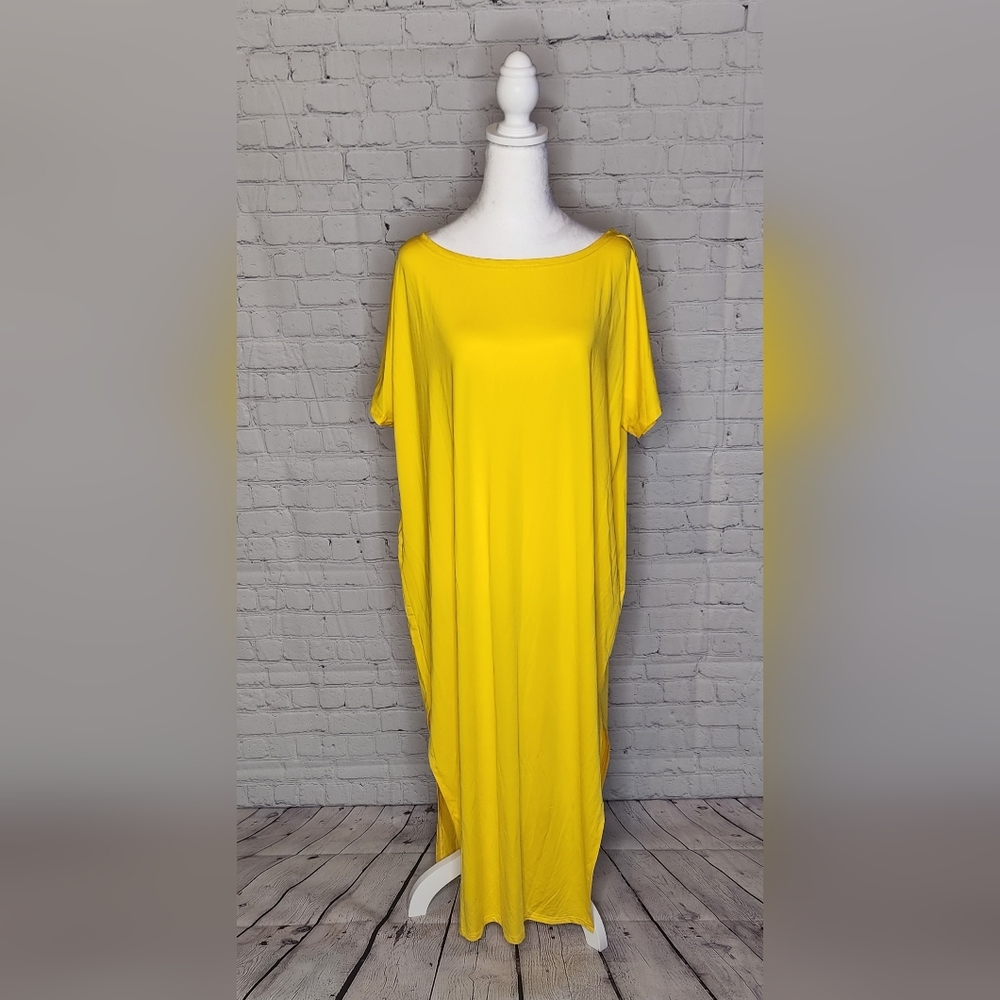 NWT Zanzea Yellow Maxi Dress Off Shoulder
